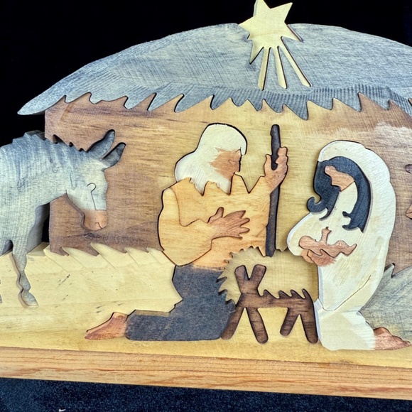 Alaska Made Wooden Puzzle Nativity Jesus Mary Joseph Manger Christmas Bethlehem - Picture 5 of 14